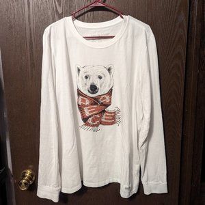 Women's Polar Bear Peace Long Sleeve Crusher Tee Size XL
